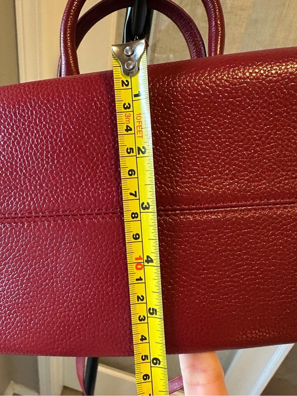 SALE!! NWOT! Genuine Leather Onna Ehrlich handbag in deep red - Picture 11 of 13